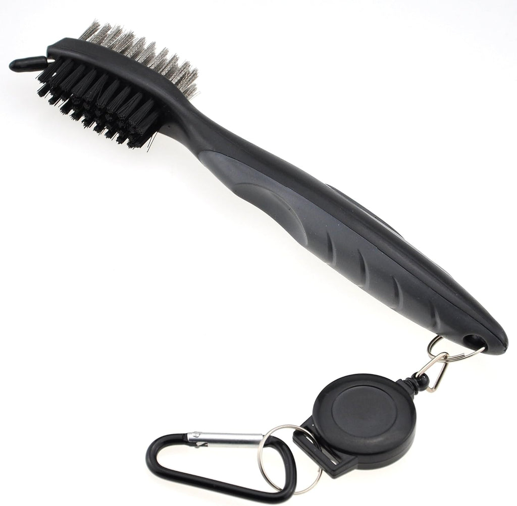 Microfiber Waffle Pattern Golf Towel | Club Groove Cleaner Brush | Foldable Divot Tool with Magnetic Ball Marker