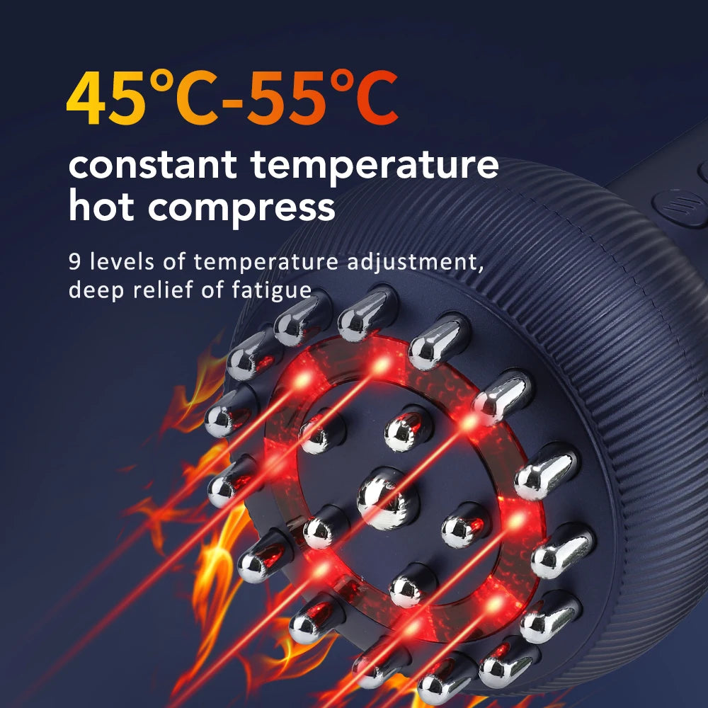 Thermaglow™ Wireless Heated Meridian Brush – Lymphatic Drainage, Microcurrent Anti-Cellulite Massage for Body & Back
